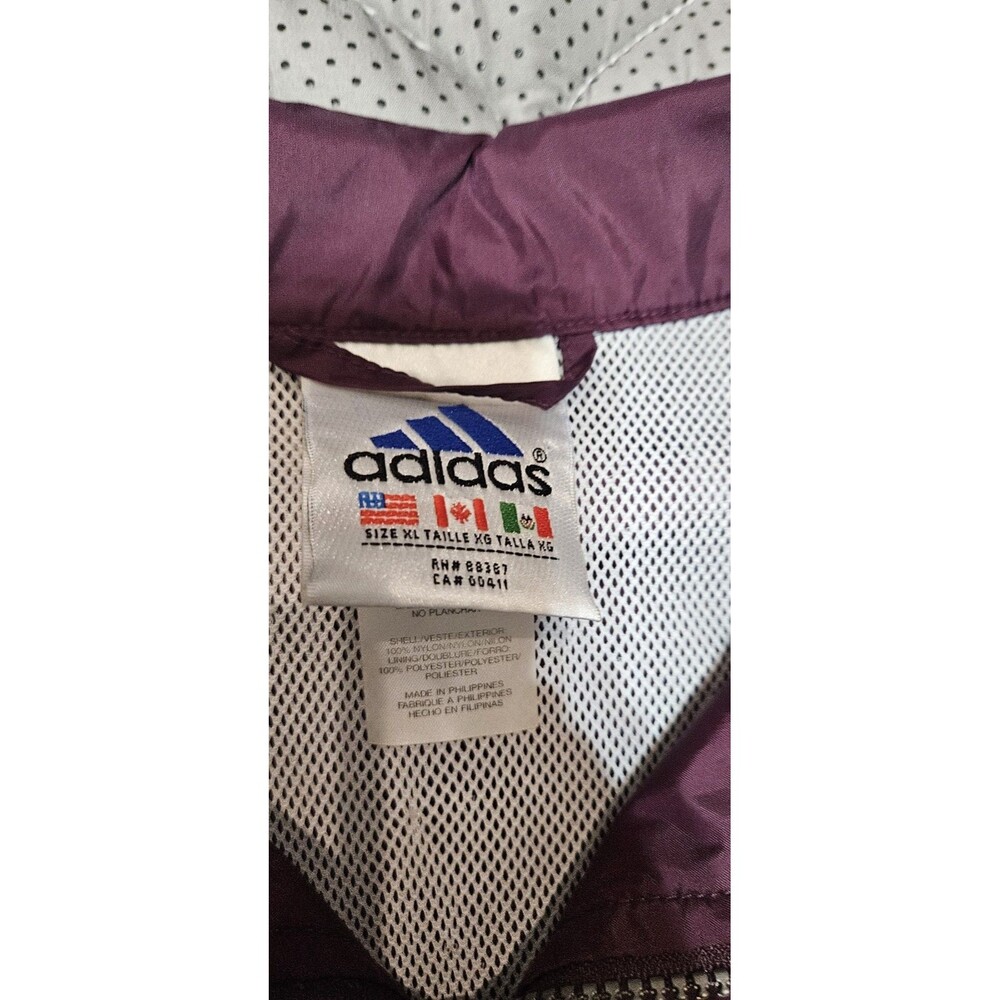 Vintage Adidas Windbreaker Pullover Jacket Half Zip Colorblock 3 Stripe Mens XL - Picture 12 of 16